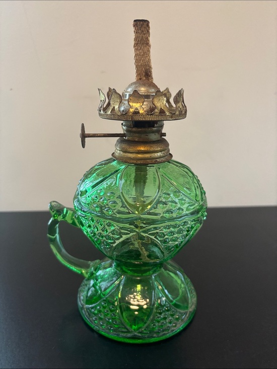 Other - Vintage Green Mini Oil Lamp